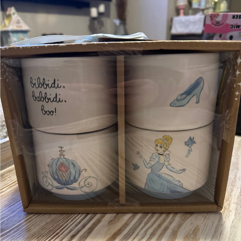 Rae Dunn Disney Cinderella Ramekins Boxed Set of 4